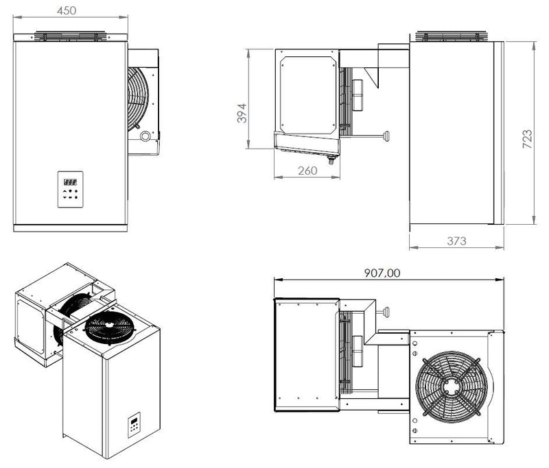 NEGATIVE WALL-MOUNTED STRADDLE-TYPE UNIT 4,1-6,5 M3