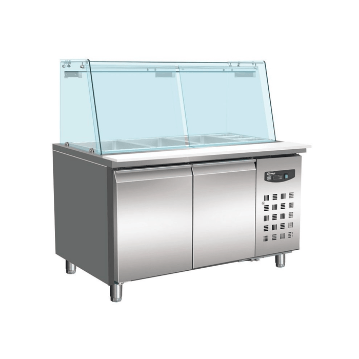 Combisteel 700 REFRIGERATED COUNTER WITH GLASS COVER