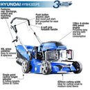 Hyundai 17"/42cm 139cc Electric-Start Self-Propelled Petrol Lawnmower | HYM430SPE