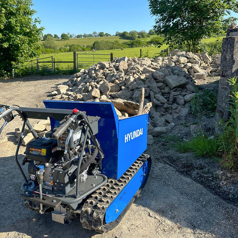 Hyundai 196cc Petrol 500kg Payload Tracked Mini Dumper / Power Barrow / Transporter | HYTD500