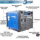 Hyundai 4000W Petrol 4.0kW / 5kVA Portable Inverter Generator HY4500SEI